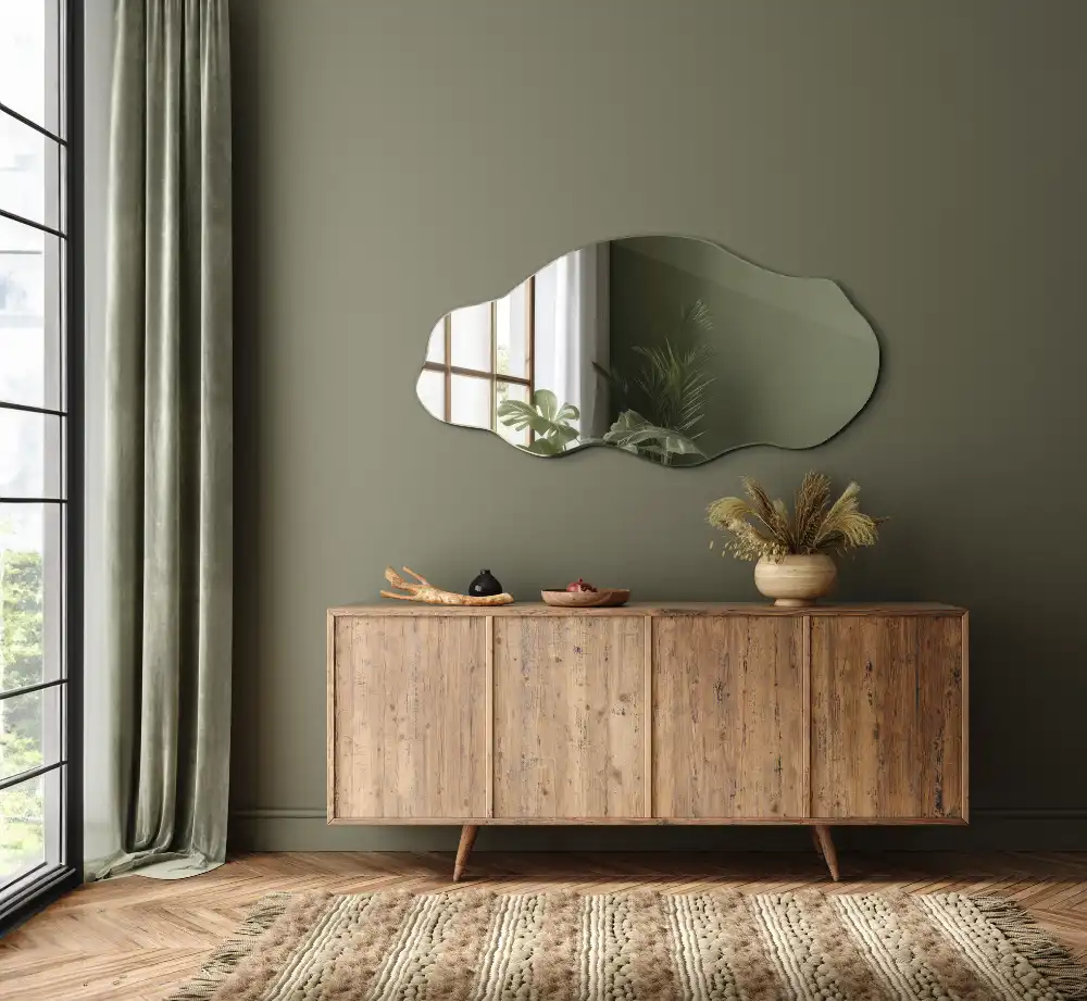 Odd shaped mirror wall original decoration