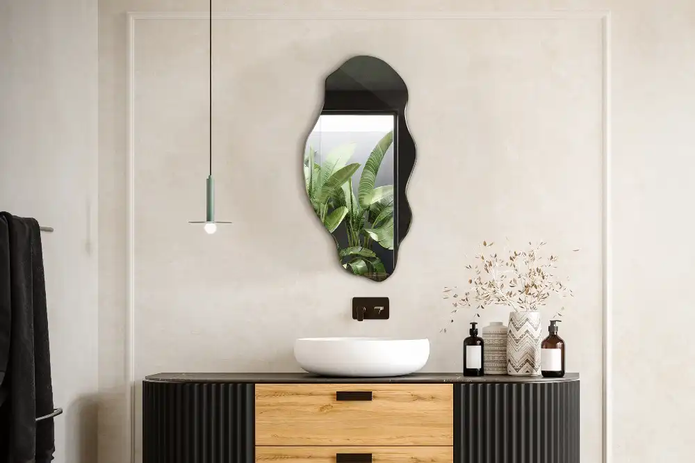 Odd shaped mirror wall original decoration