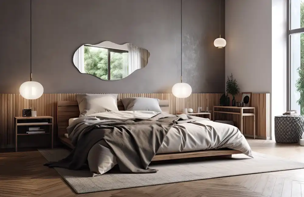 Odd shaped mirror wall original decoration
