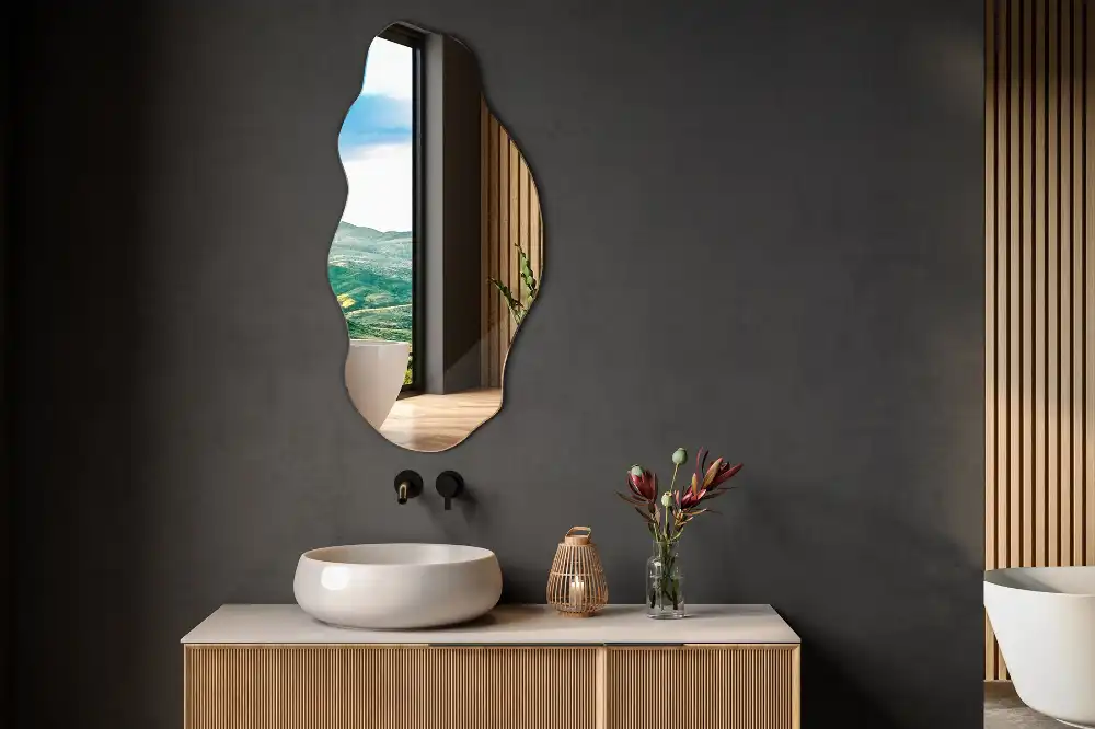 Odd shaped mirror wall original decoration