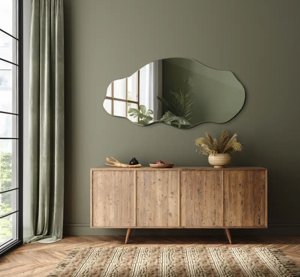 Odd shaped mirror wall original decoration
