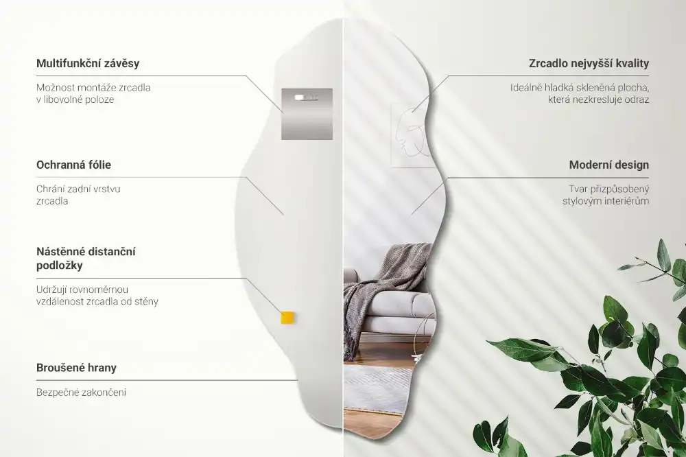 Odd shaped mirror wall original decoration
