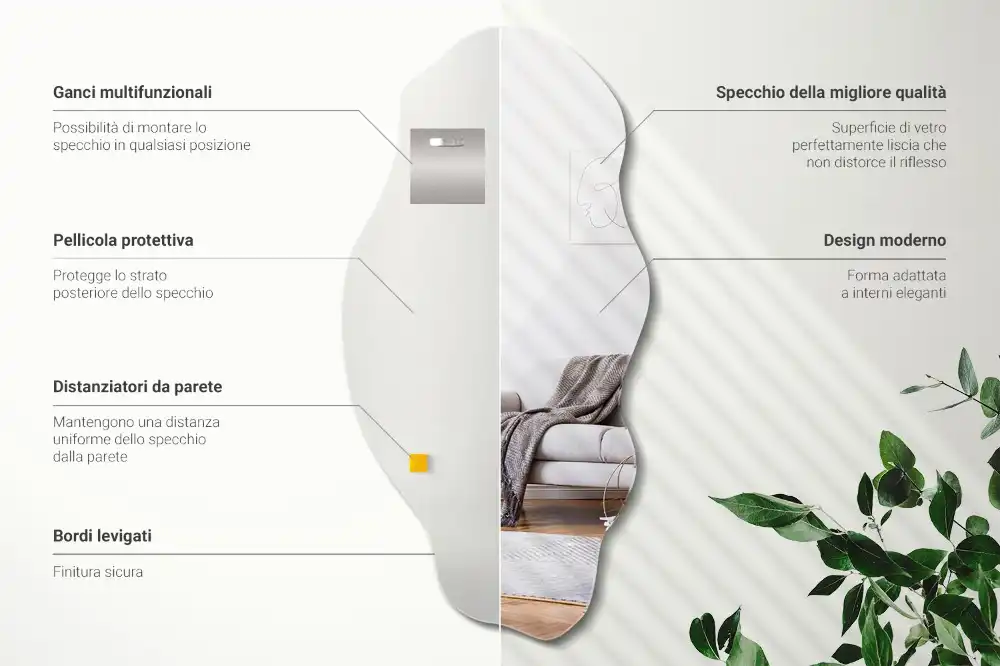 Odd shaped mirror wall original decoration