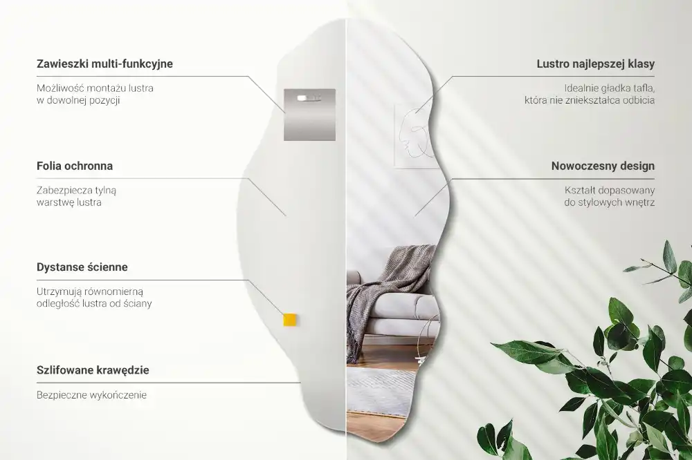 Odd shaped mirror wall original decoration