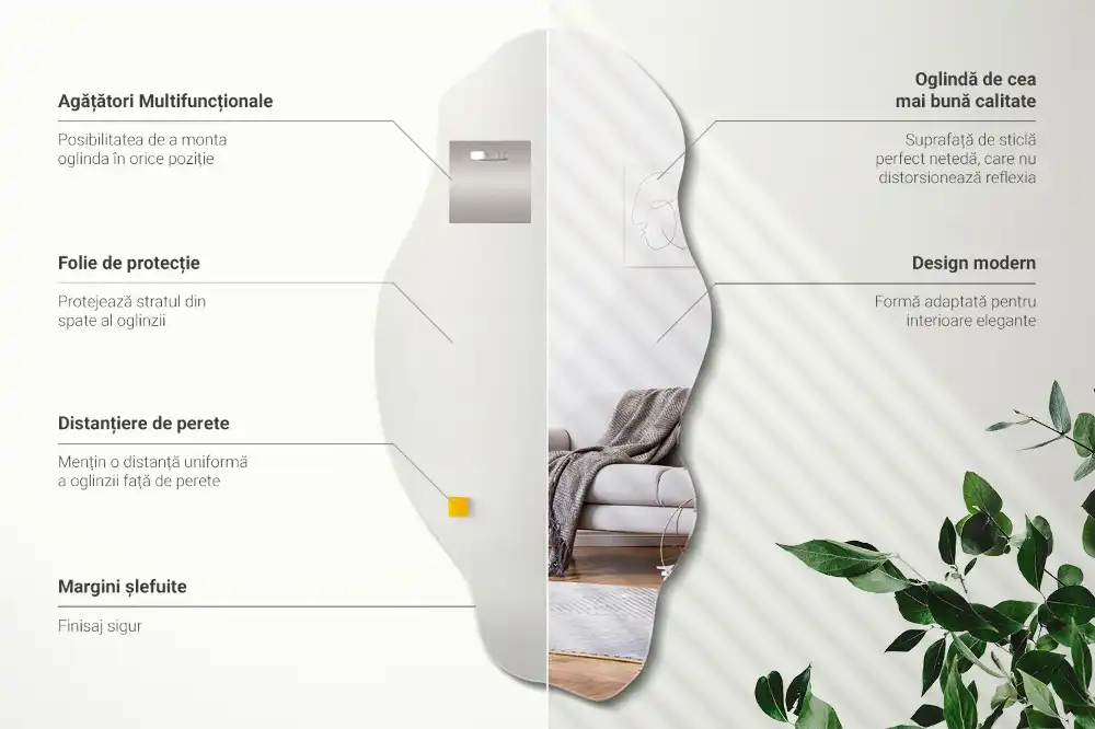 Odd shaped mirror wall original decoration