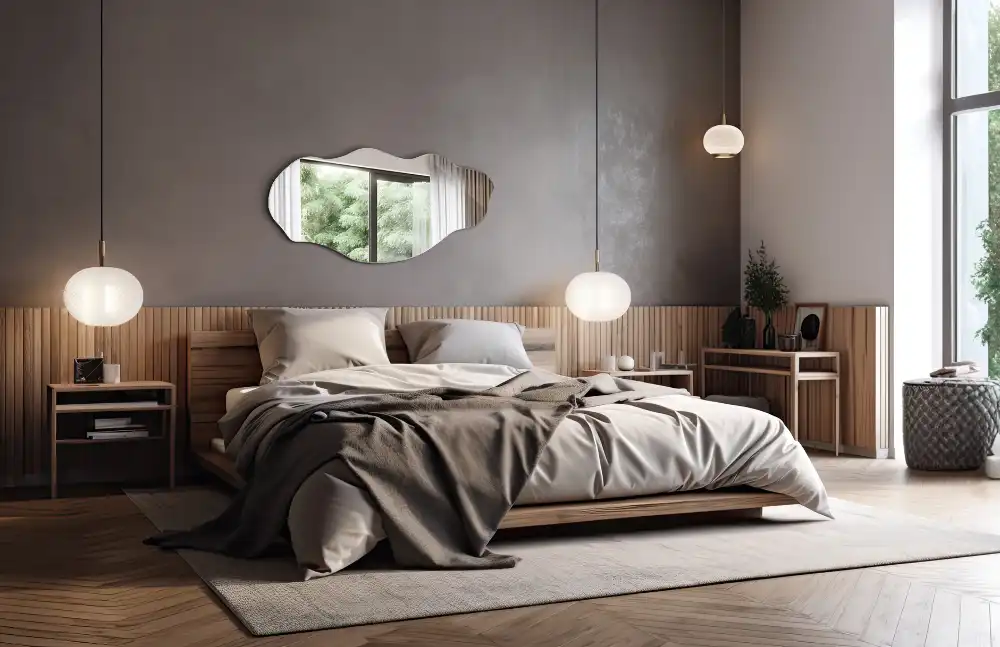 Odd shaped mirror wall original decoration