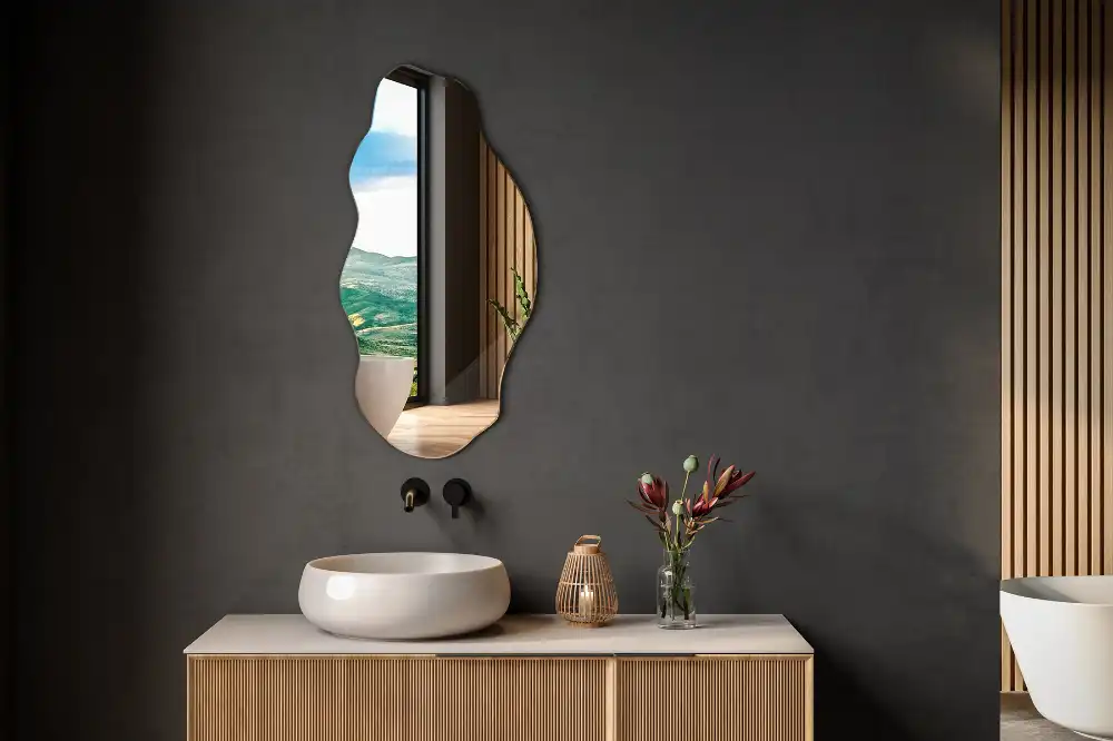 Odd shaped mirror wall original decoration