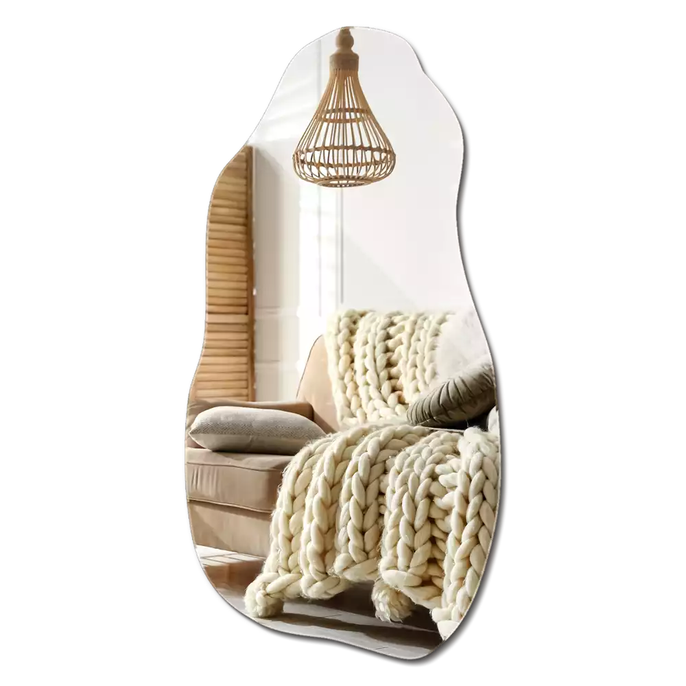 Organic shape mirror stain hanging