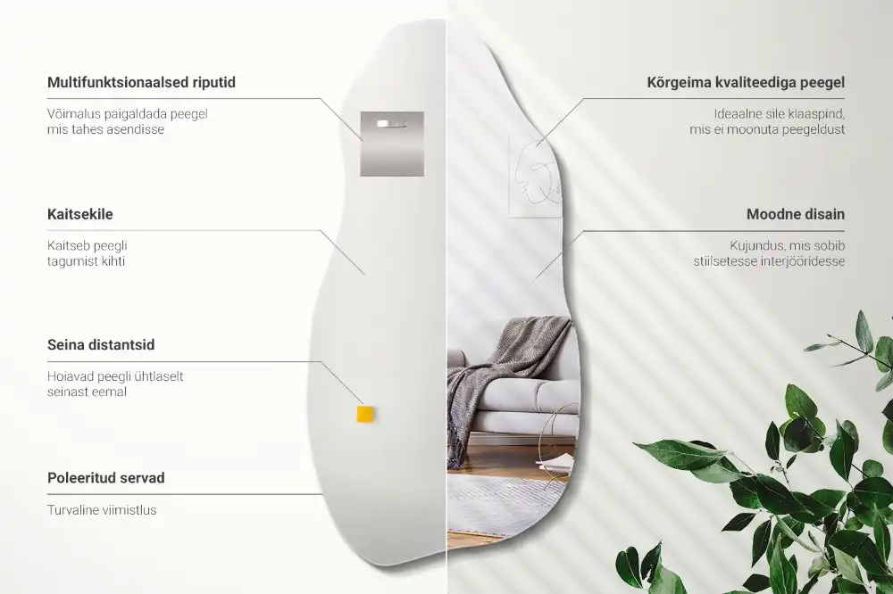 Organic shape mirror stain hanging