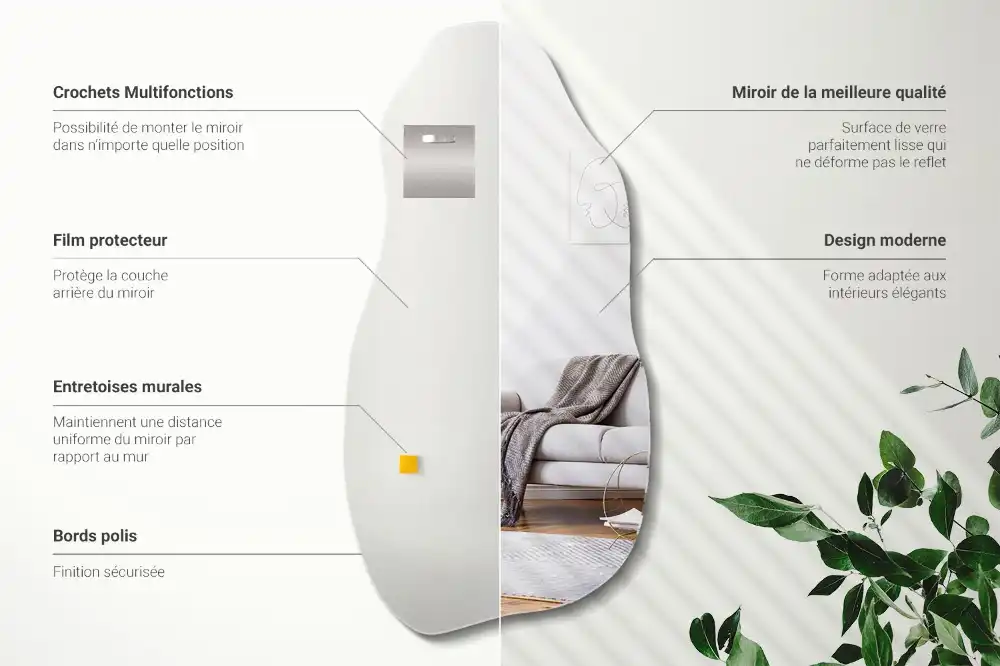 Organic shape mirror stain hanging