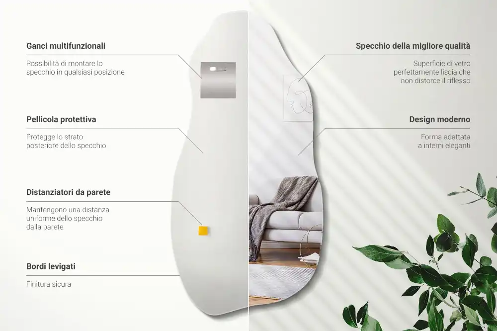 Organic shape mirror stain hanging