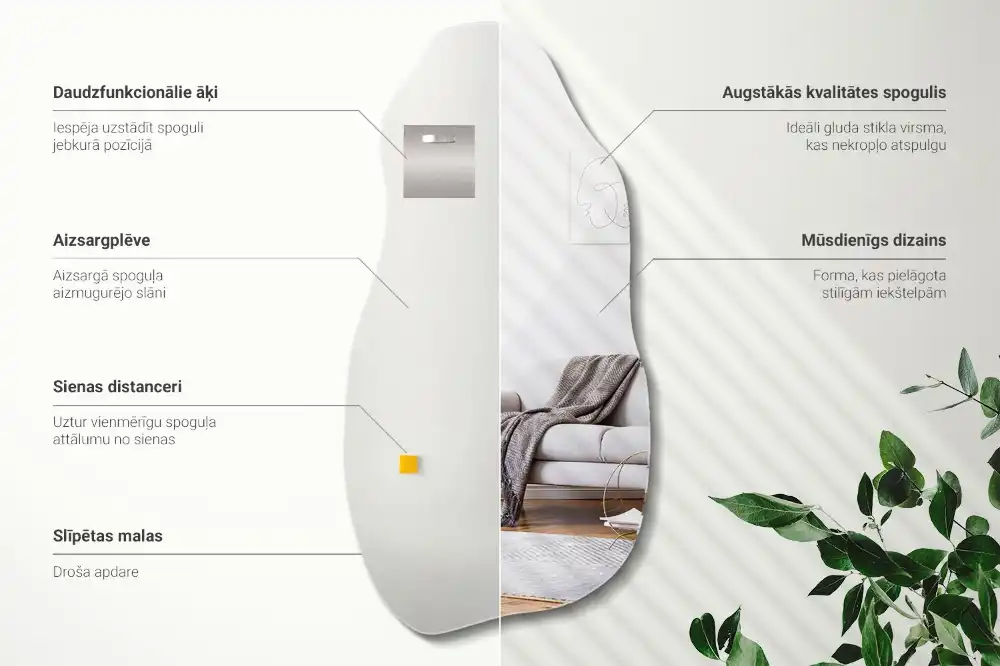 Organic shape mirror stain hanging