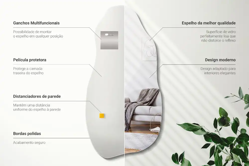 Organic shape mirror stain hanging