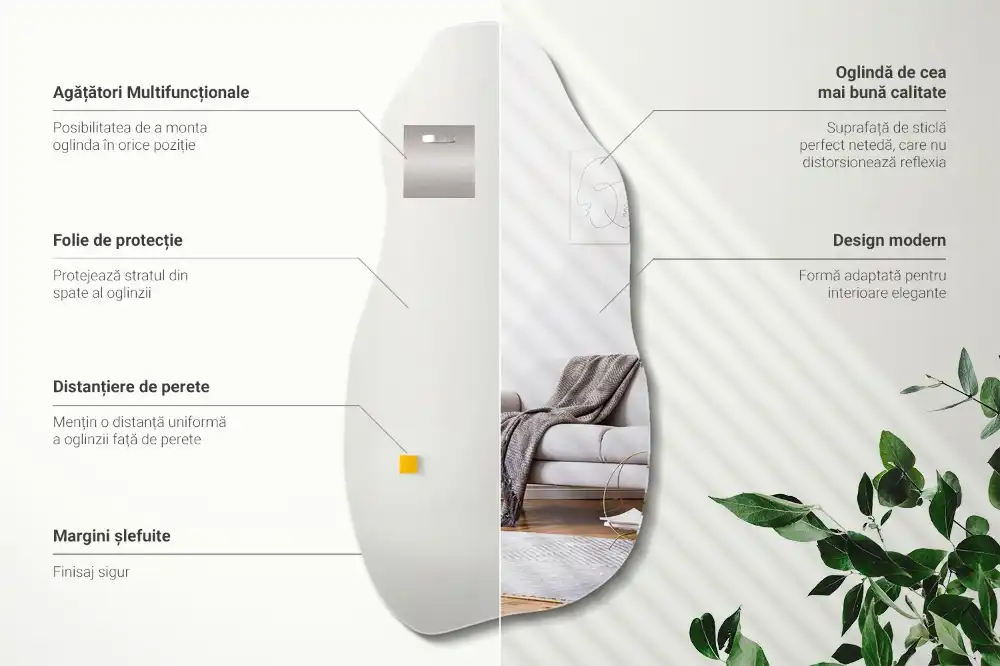 Organic shape mirror stain hanging