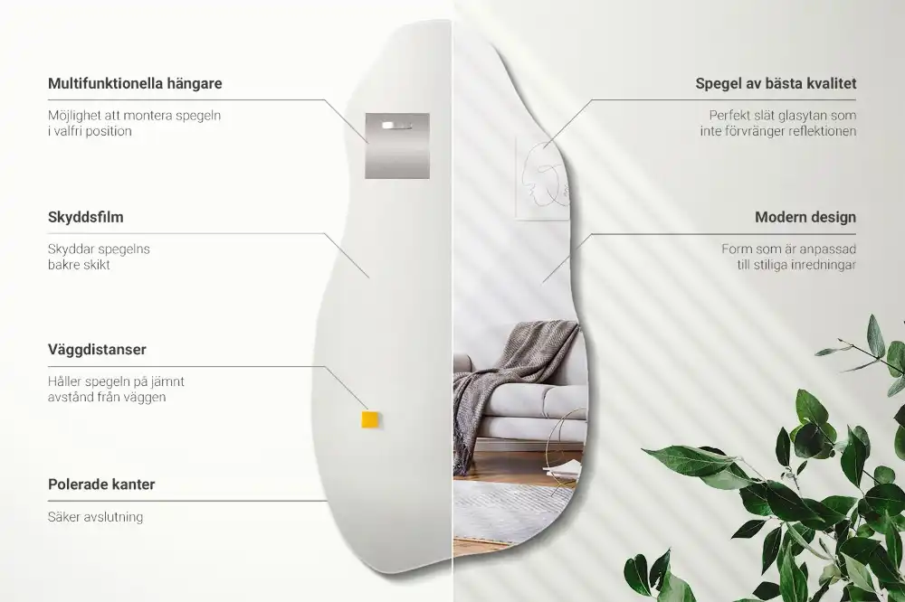 Organic shape mirror stain hanging