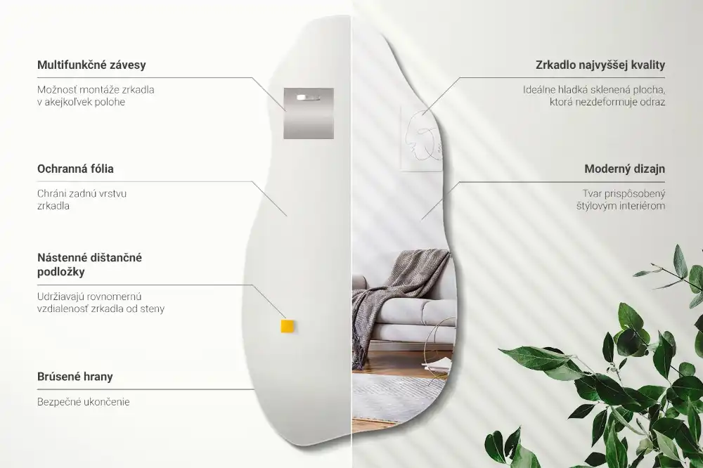 Organic shape mirror stain hanging