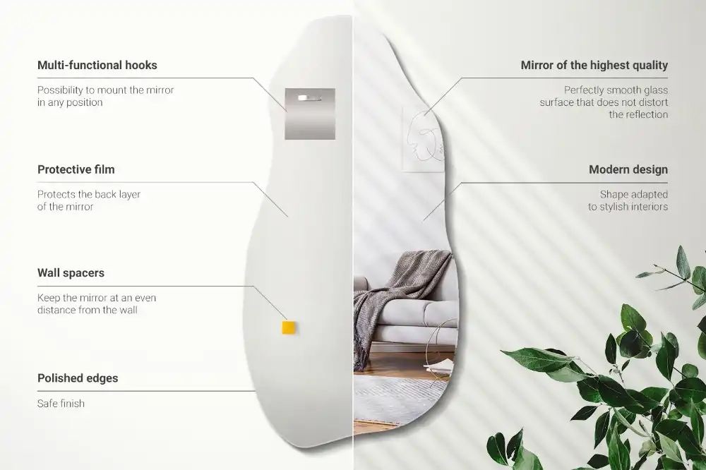 Organic shape mirror stain hanging