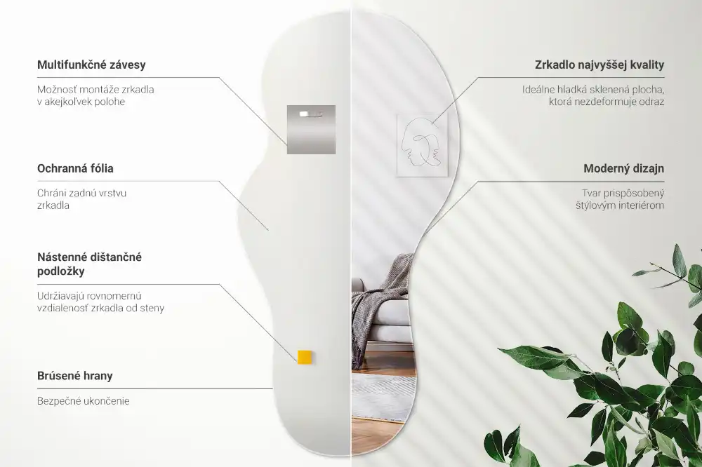 Organic shaped wall mirror