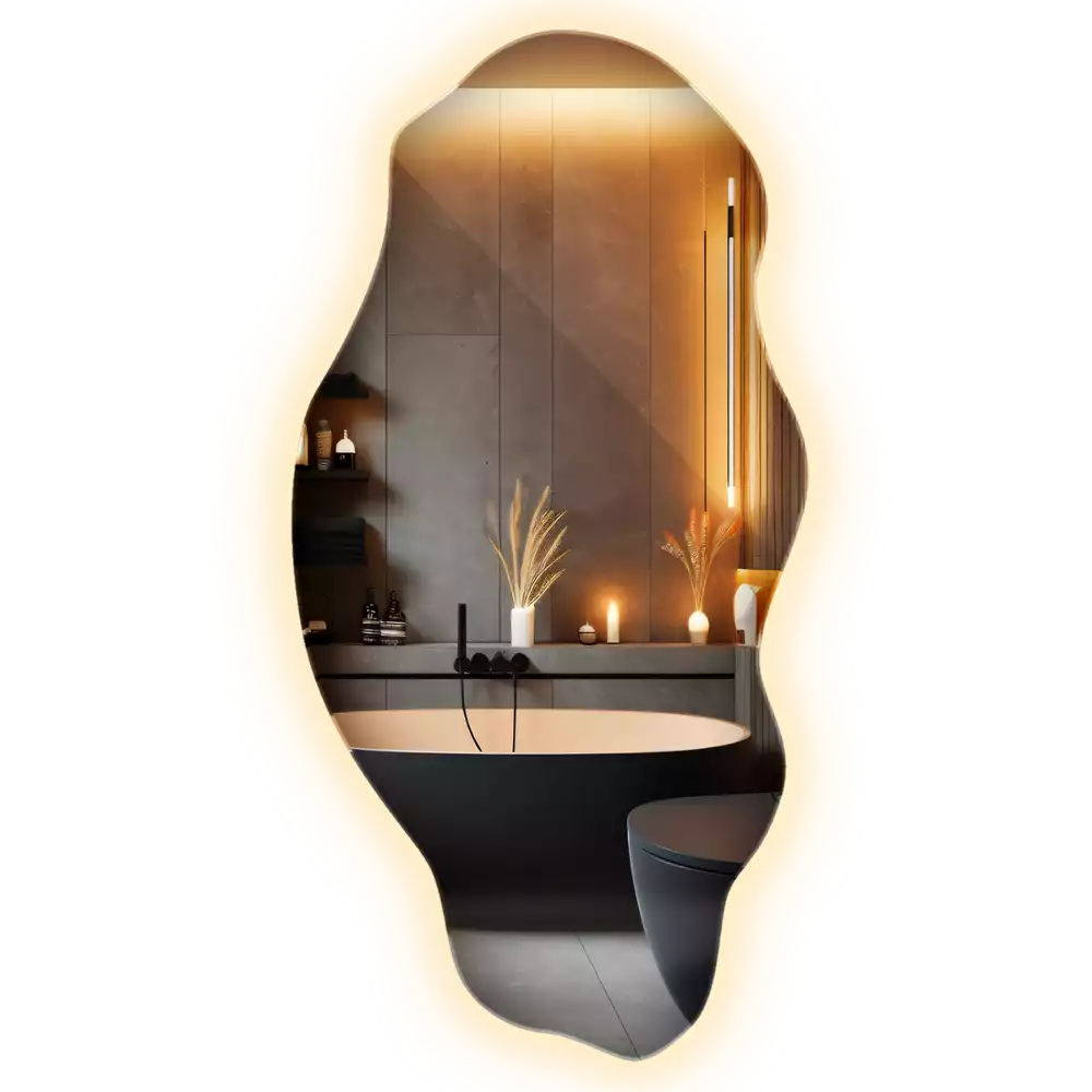 Unusual shaped mirror LED illuminated spot