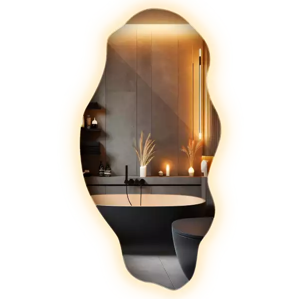 Unusual shaped mirror LED illuminated spot