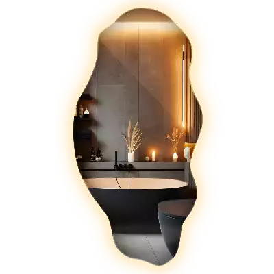 Unusual shaped mirror LED illuminated spot