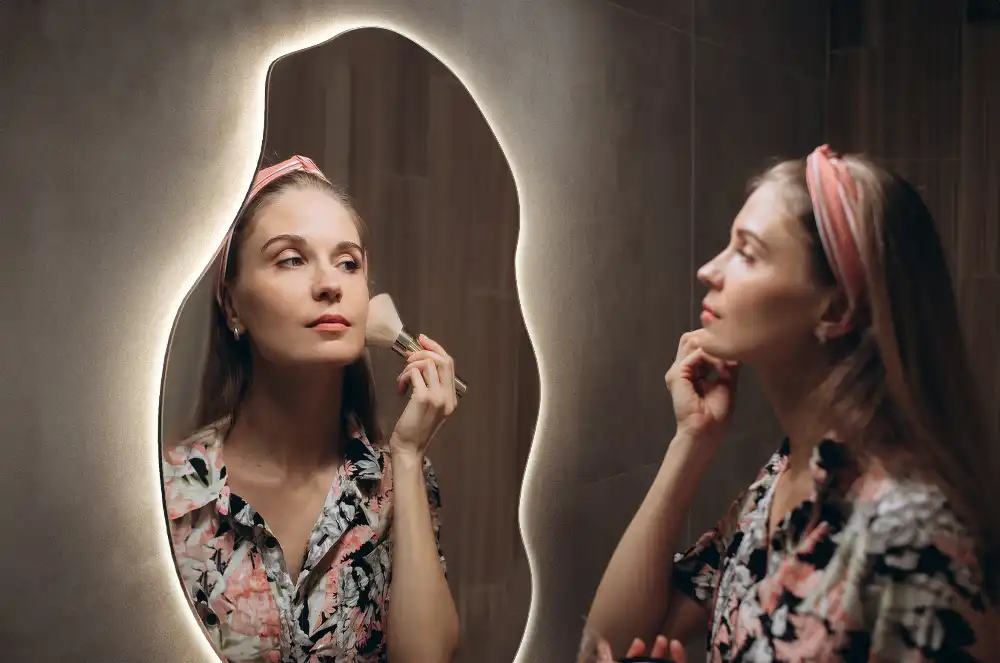 Unusual shaped mirror LED illuminated spot