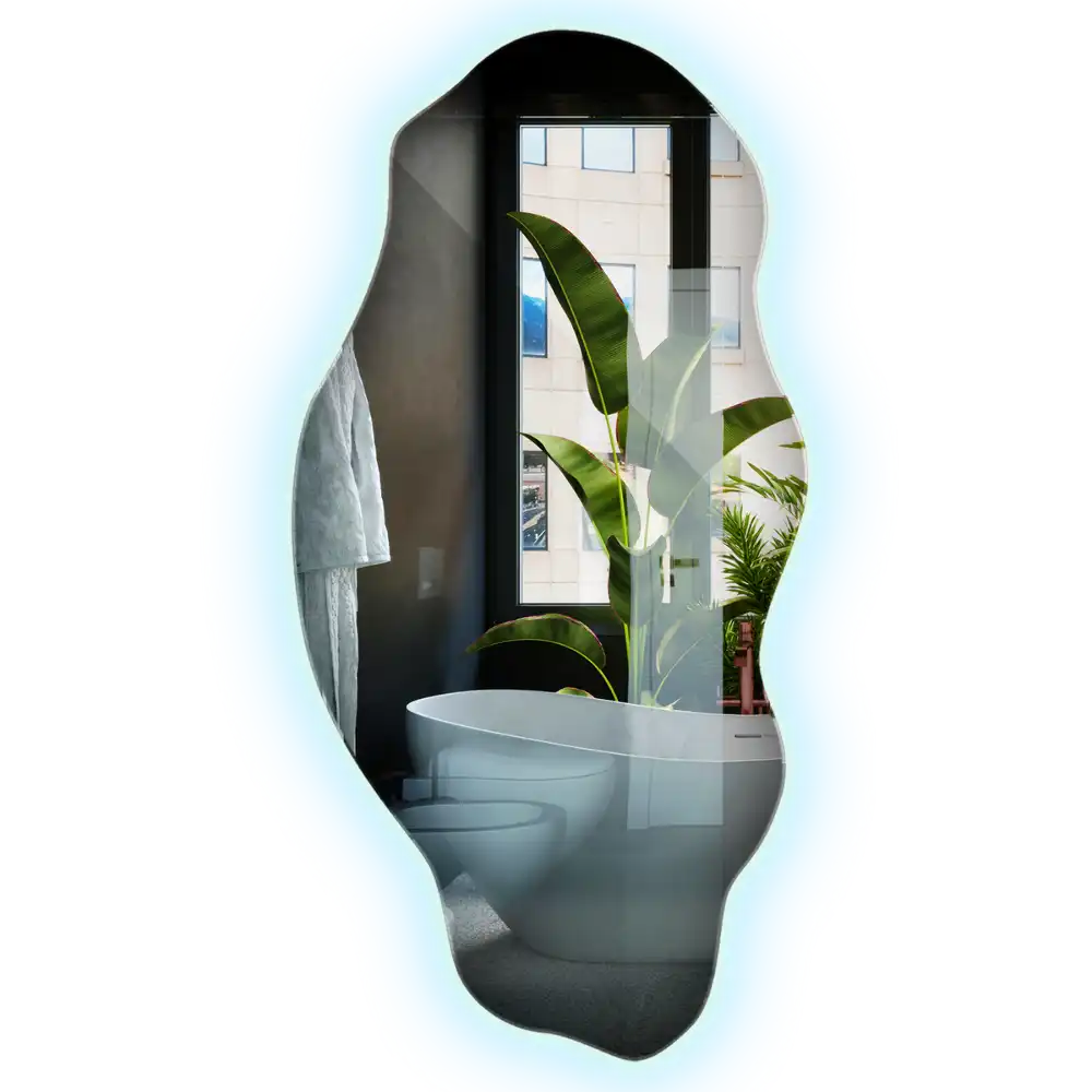 Unusual shaped mirror LED illuminated spot