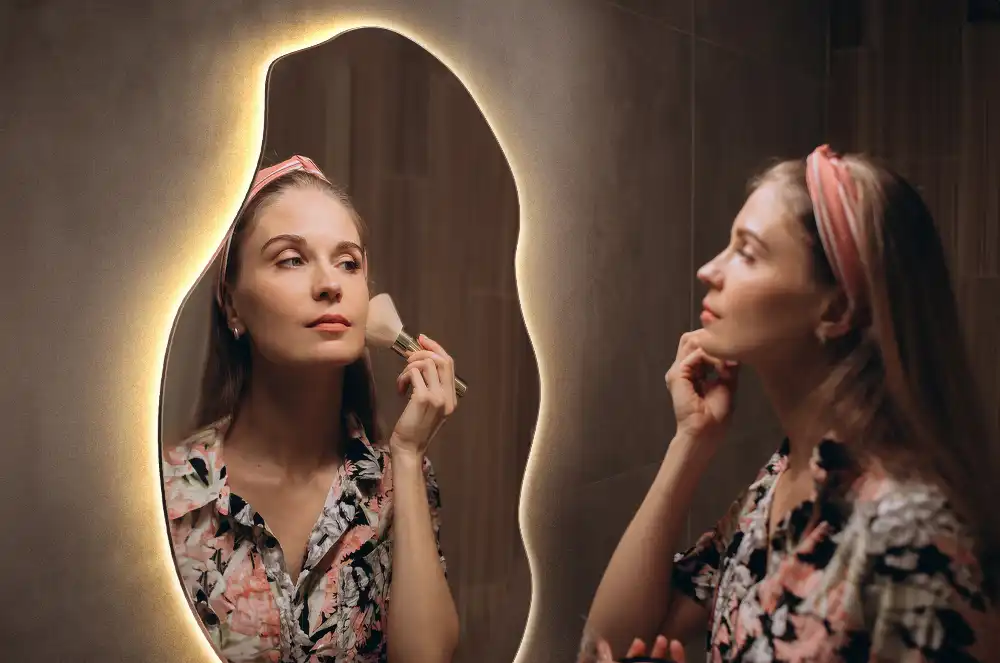 Unusual shaped mirror LED illuminated spot