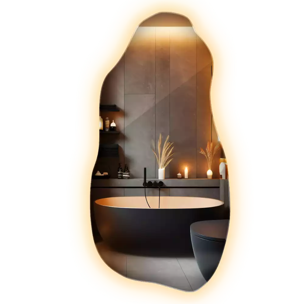 Organic mirror with led lights stylish