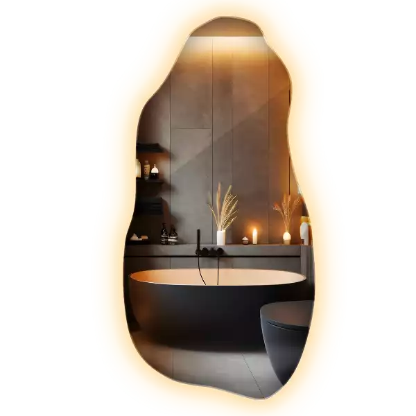 Organic mirror with led lights stylish