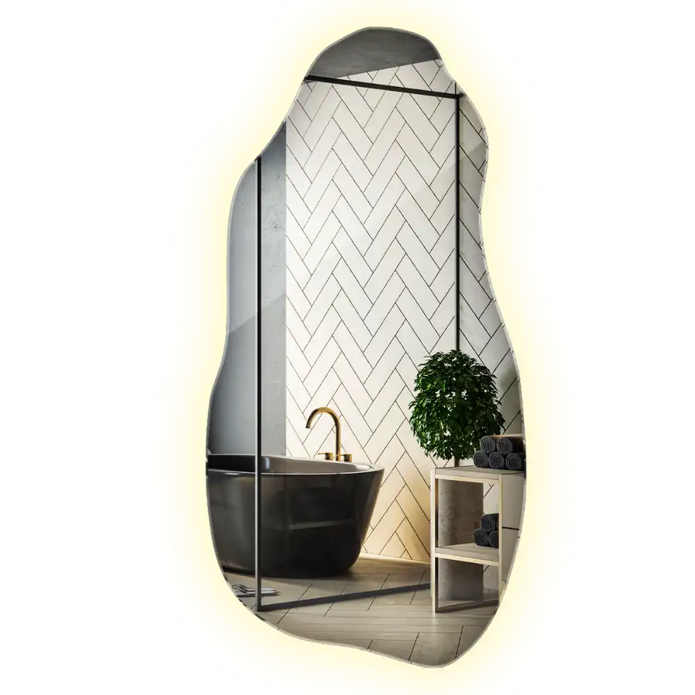 Organic mirror with led lights stylish