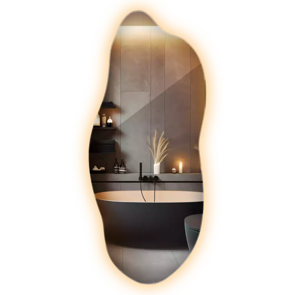 Organic shape led backlit mirror stylish
