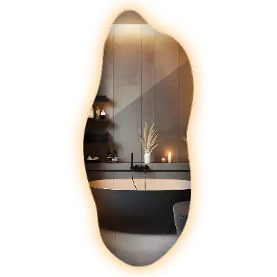Organic shape led backlit mirror stylish
