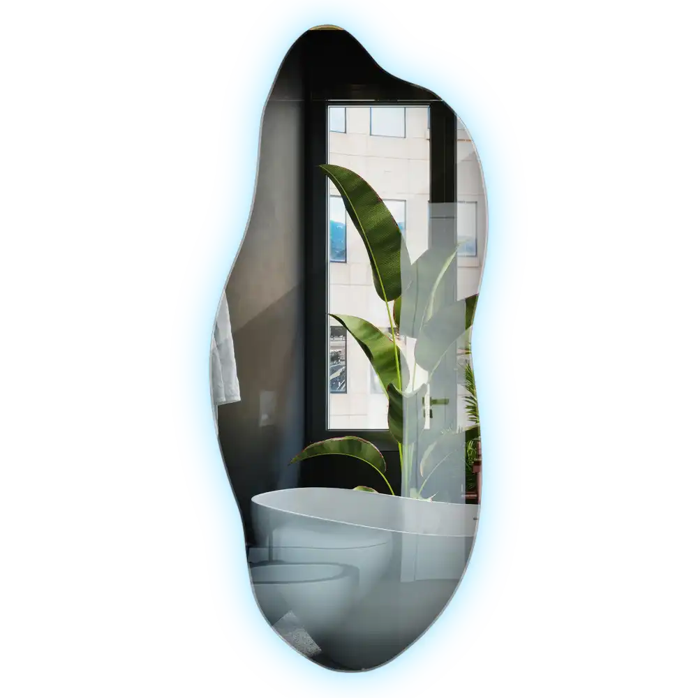 Organic shape led backlit mirror stylish