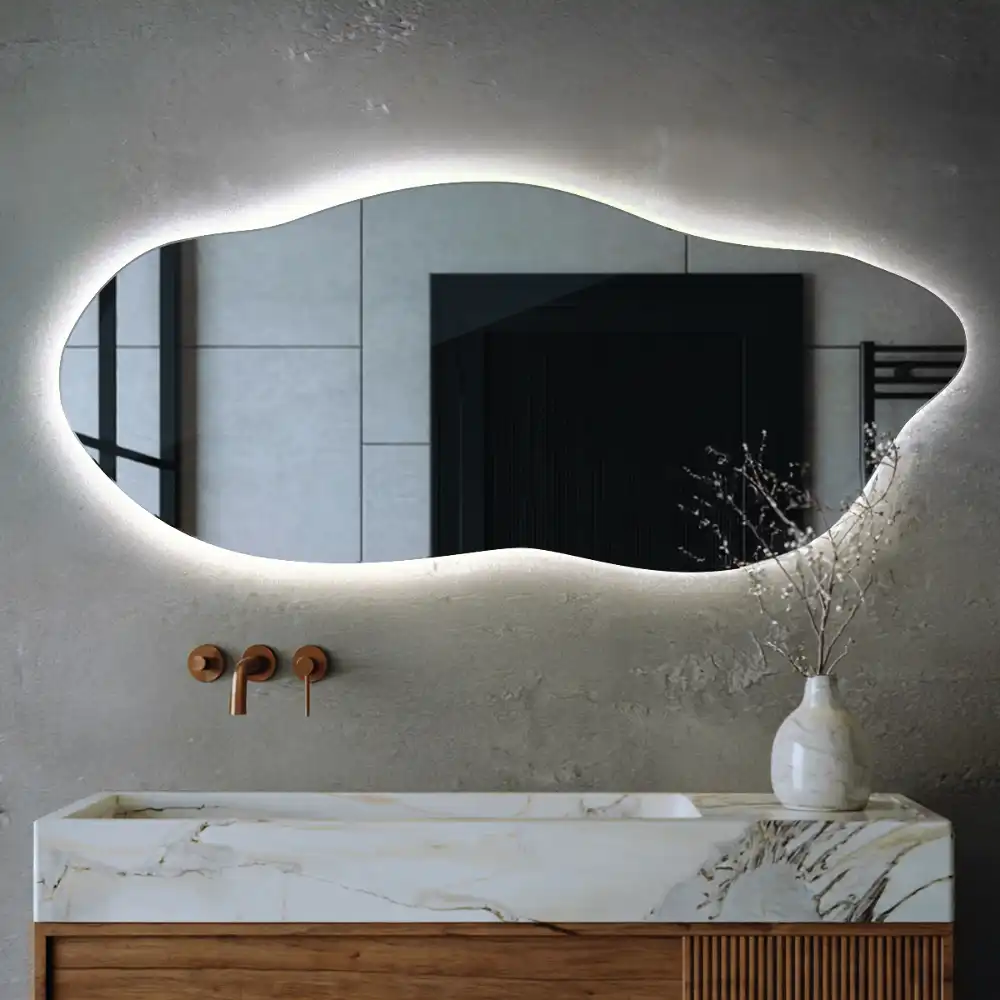 Organic shape led backlit mirror stylish