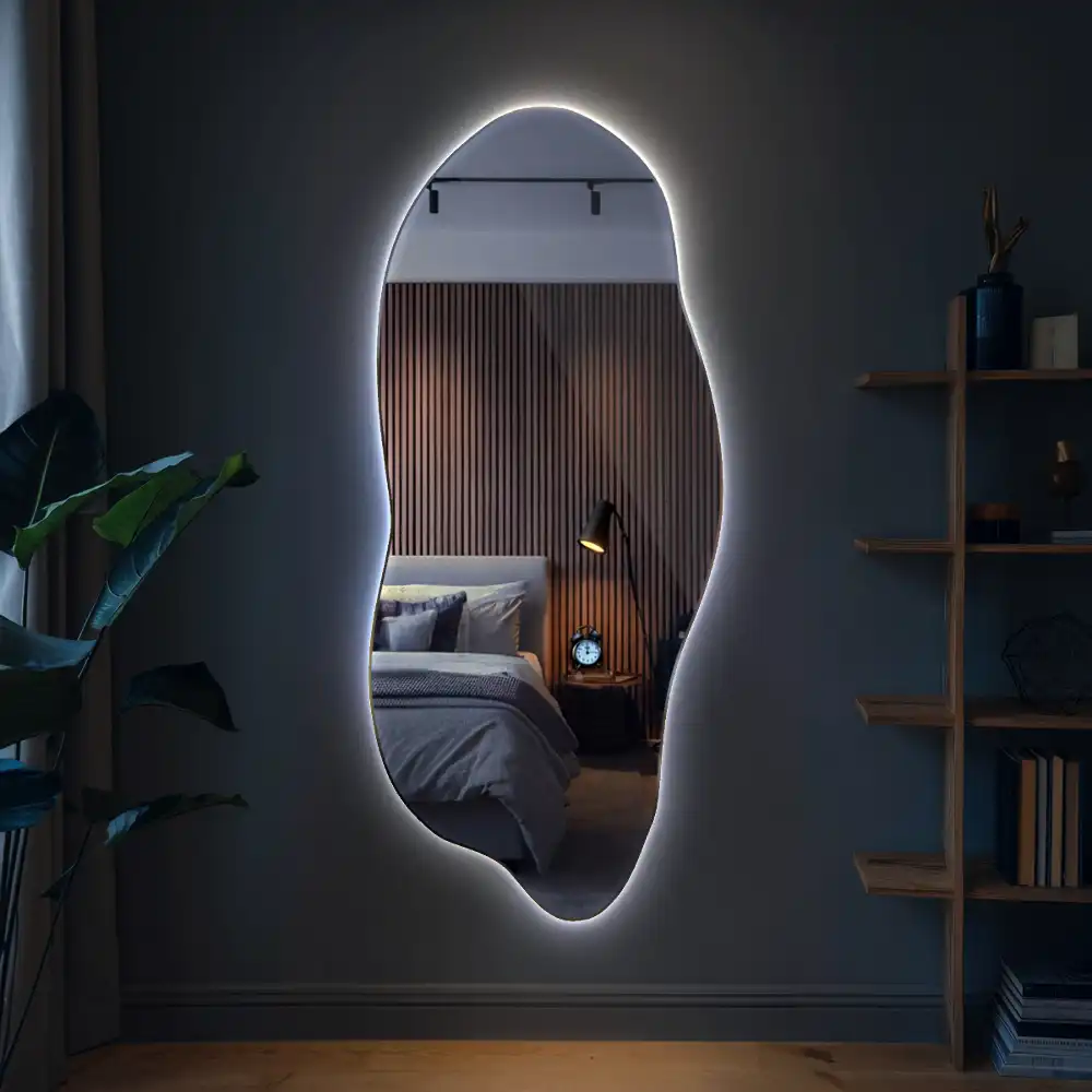 Organic shape led backlit mirror stylish