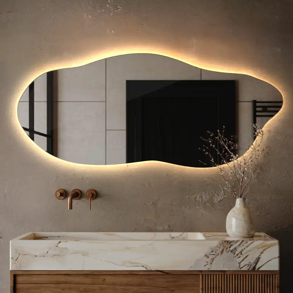 Organic shape led backlit mirror stylish