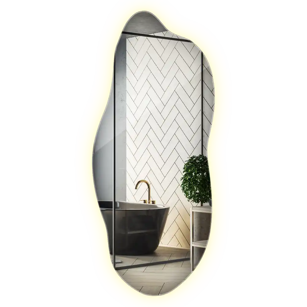 Organic shape led backlit mirror stylish