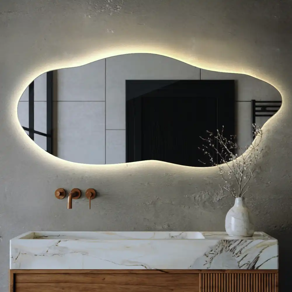 Organic shape led backlit mirror stylish