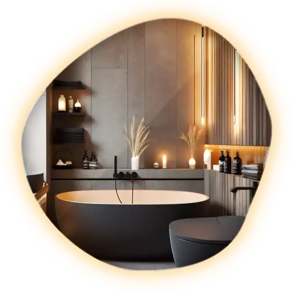 Irregular led mirror cloud-shaped