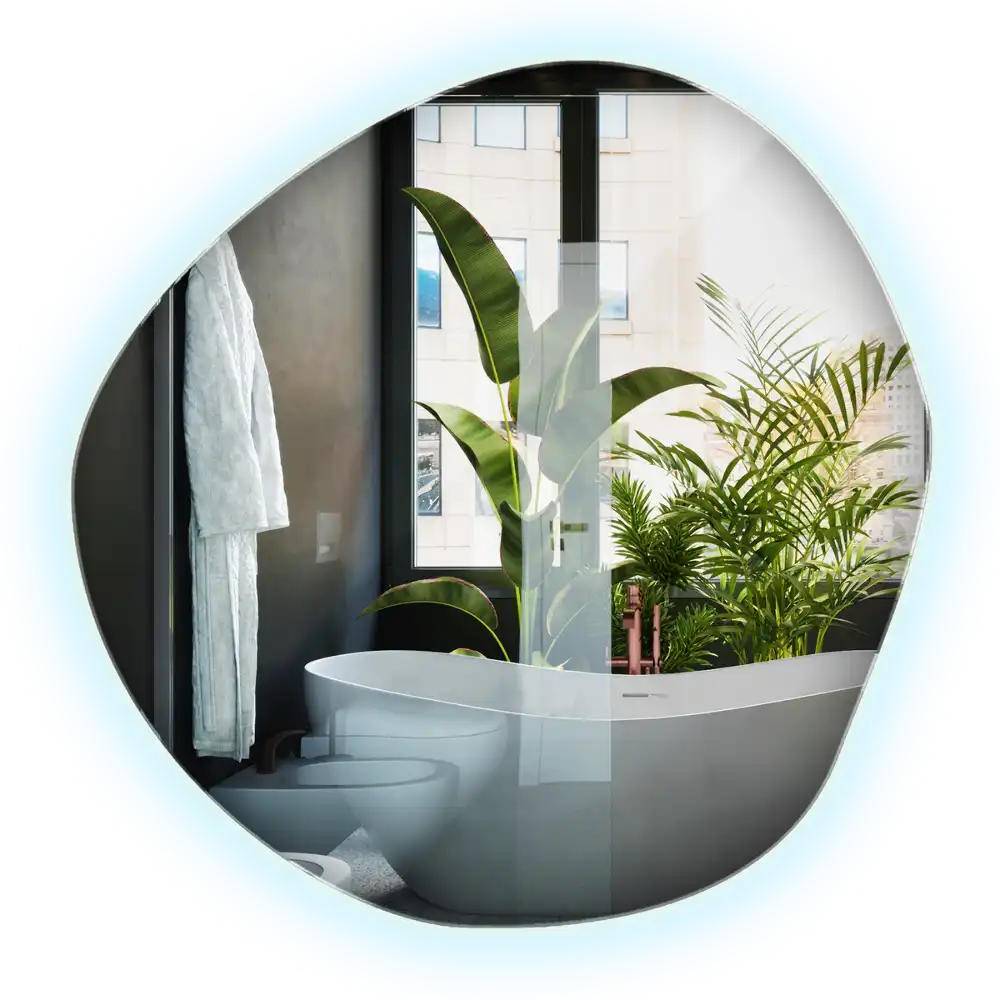 Irregular led mirror cloud-shaped