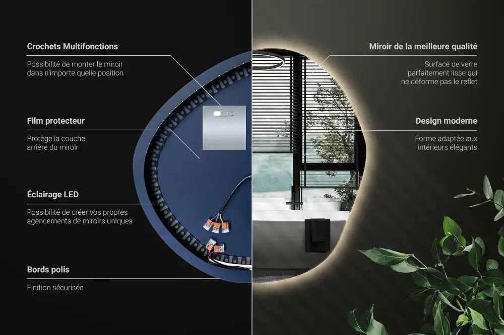 Irregular led mirror cloud-shaped