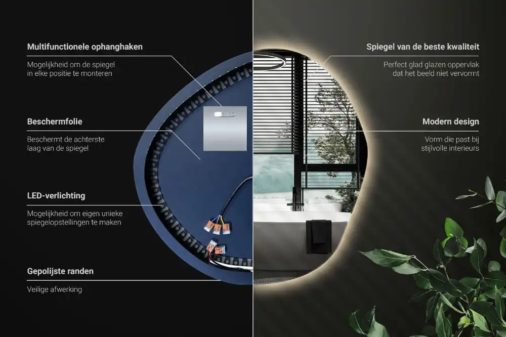 Irregular led mirror cloud-shaped