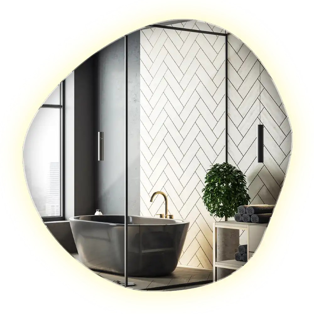 Irregular led mirror cloud-shaped