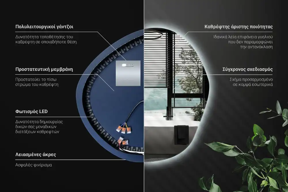 Irregular led mirror cloud-shaped