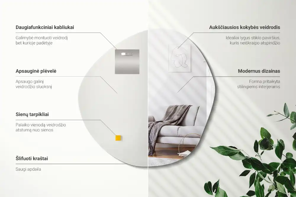 Irregular mirror cloud-shaped mirror