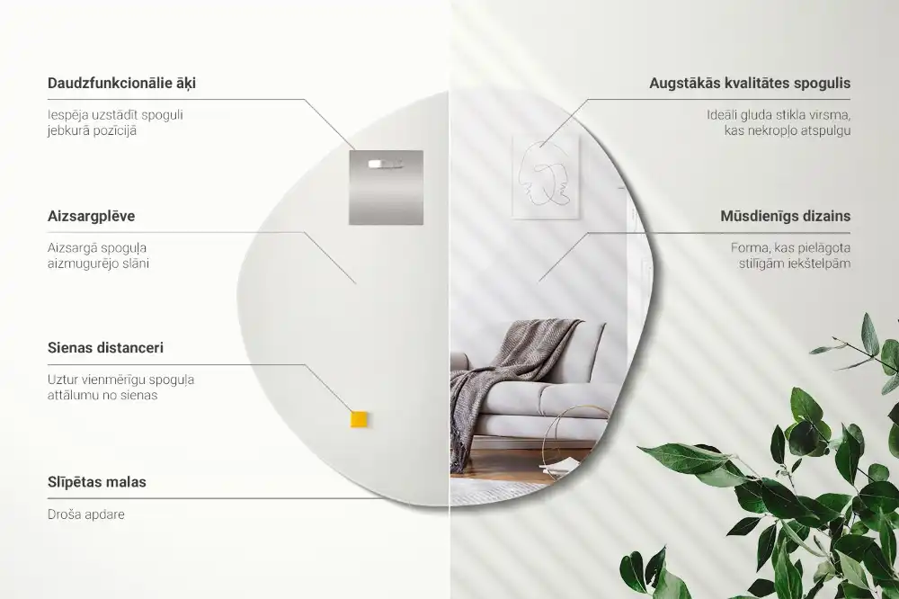 Irregular mirror cloud-shaped mirror