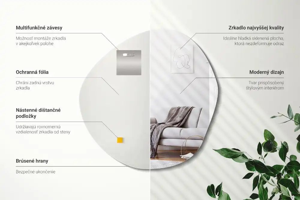 Irregular mirror cloud-shaped mirror