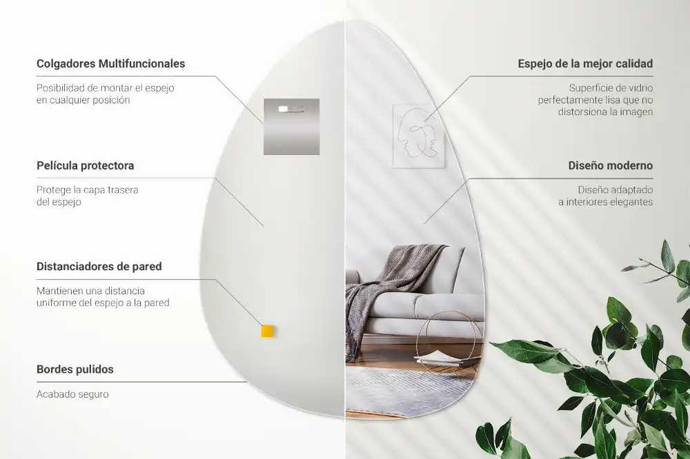 Organic egg-shaped mirror
