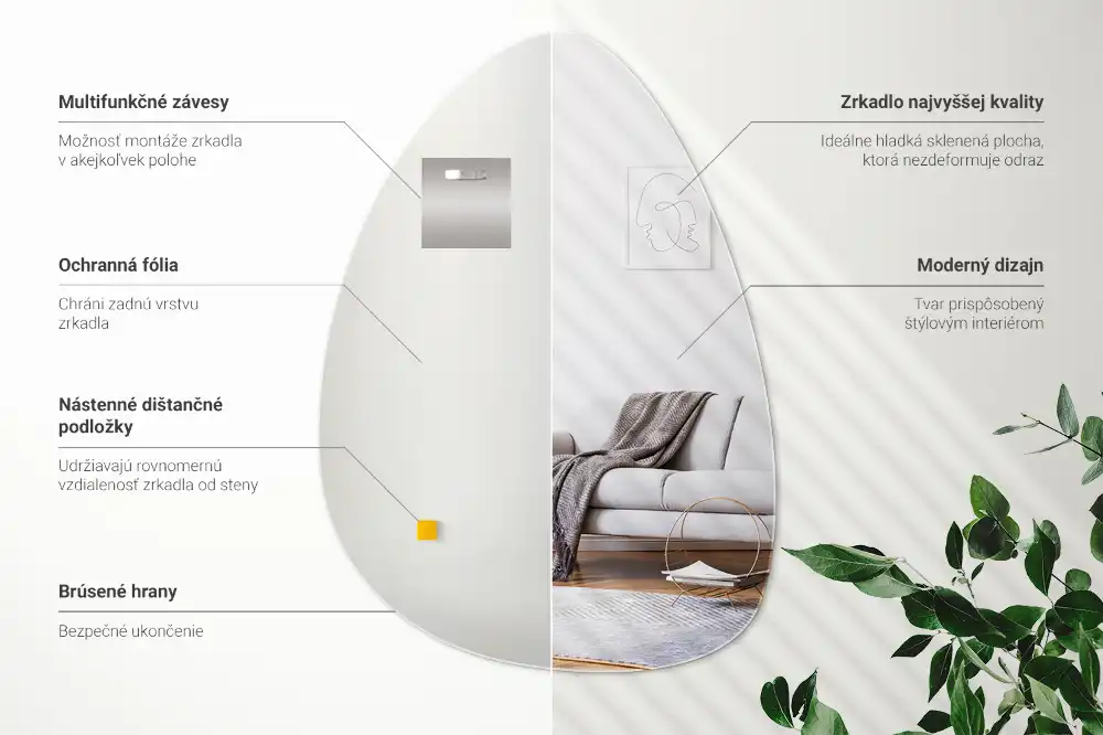 Organic egg-shaped mirror